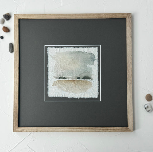 #41 Mini Linen Landscape, matted and framed.  (ready to hang)